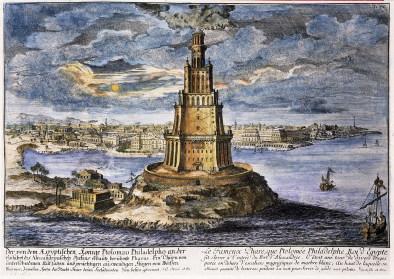 Latarnia morska na Faros (Aleksandryjska), ryc. XVII w.