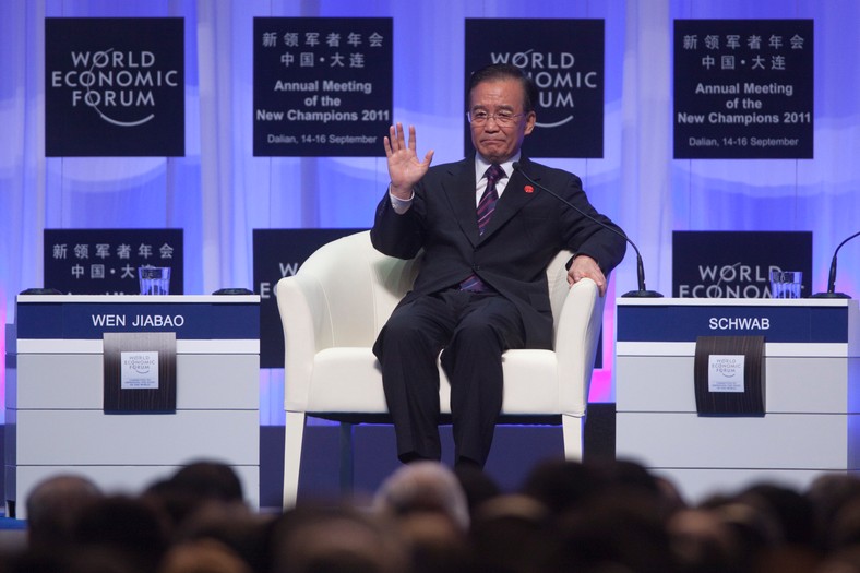 Chiński premier Wen Jiabao podczas otwarcia Światowego Forum Ekonomicznego w Dalian, 14. września 2011. Fot. Nelson Ching/Bloomberg