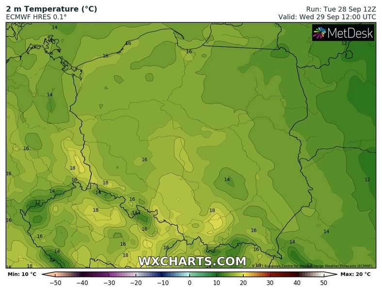 Słupki rtęci nie przekroczą 20 st. C