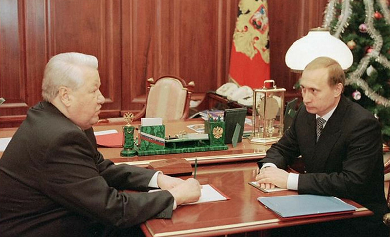 Rosja, 1999 r. Borys Jelcyn i Władimir Putin