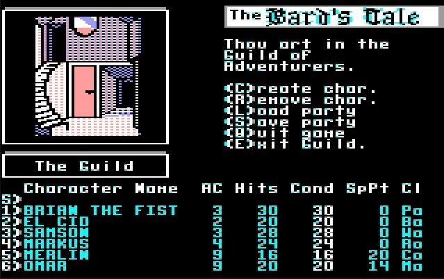 Bard's Tale z 1985 roku na komputerze Amstrad