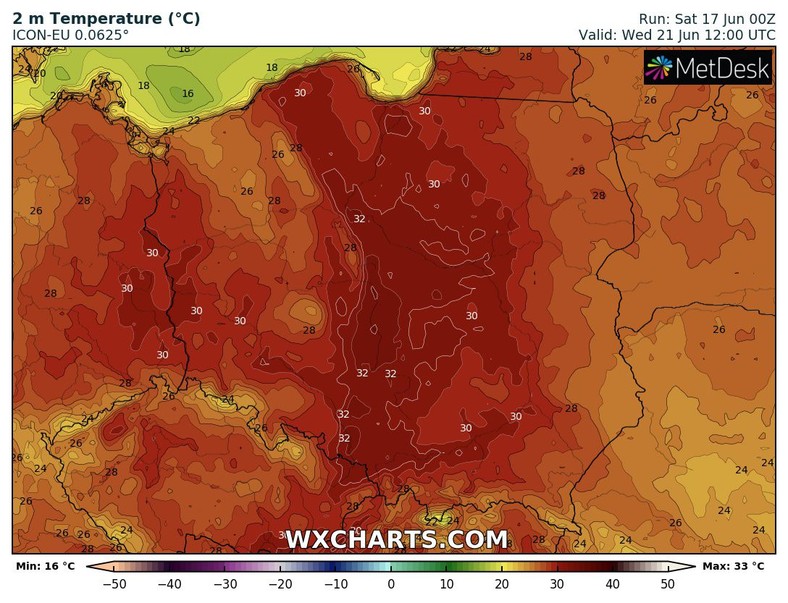 W środę temperatura może wzrosnąć nawet do 33 st. C