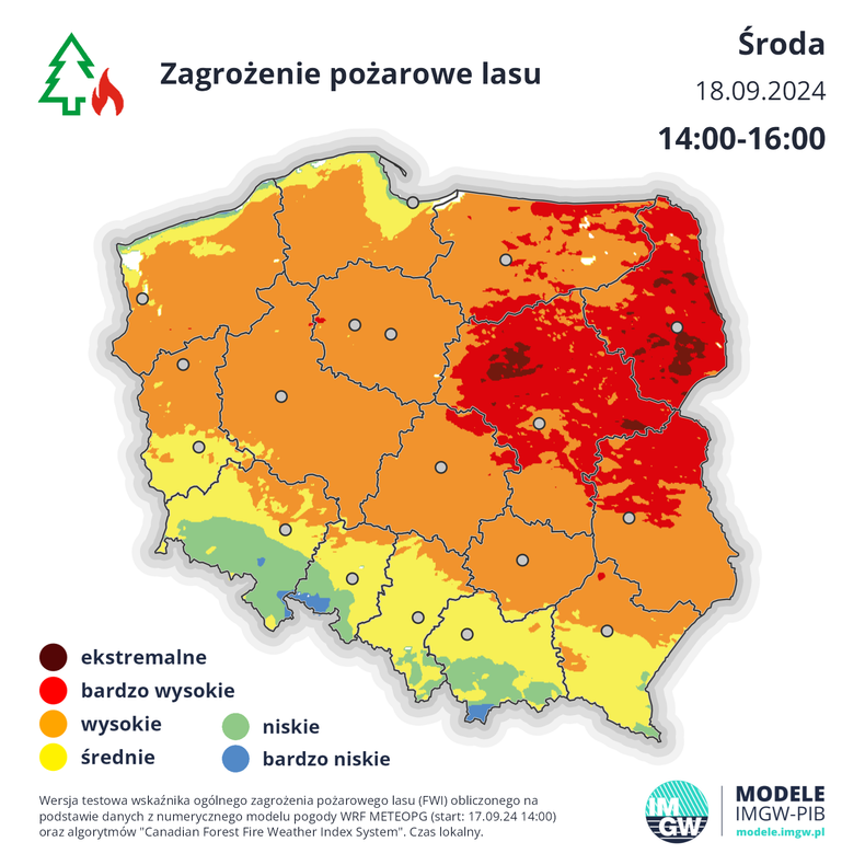 Zagrożenie pożarowe w lasach w środę po południu