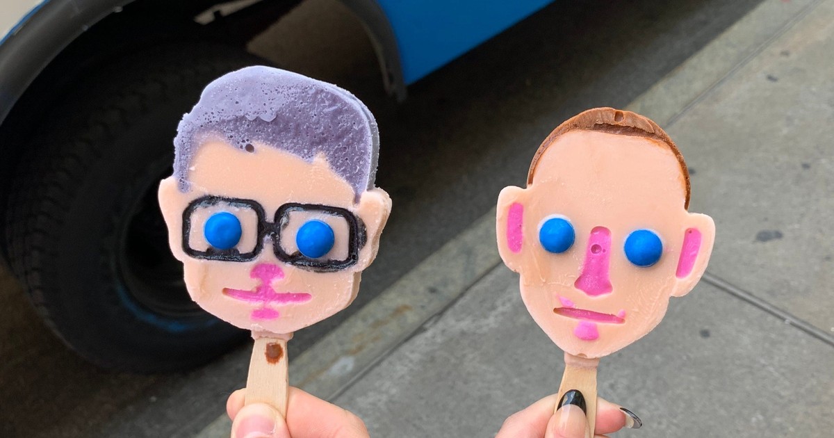 Pop-up ice cream truck sells ‘Eat the Rich’ popsicles shaped like Bill Gates and Mark Zuckerberg – and people can’t get enough