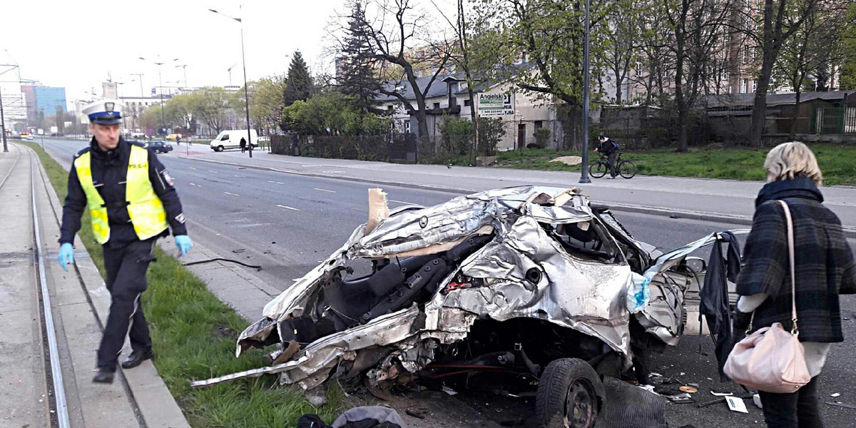 Łódź. Makabryczny wypadek na al. Piłsudskiego.