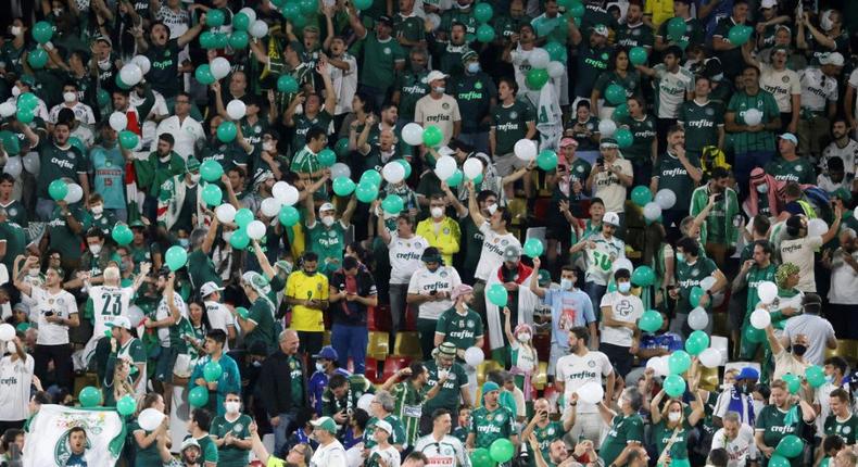 Palmeiras fans easily outnumbered the Chelsea supporters at Mohammeed Bin Zayed Stadium Creator: Karim SAHIB