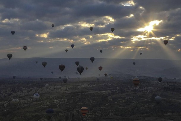 Hot air balloons over Turkey's Cappadocia since 1988