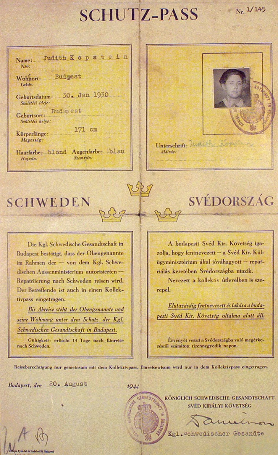 Ovako su izgledala švedska dokumenta koja je Valenberg izdavao Jevrejima