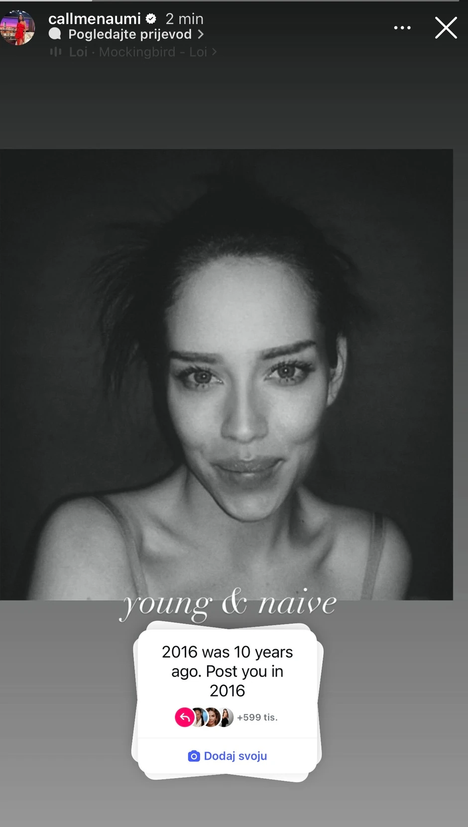 Mina Naumović podelila staru fotografiju 