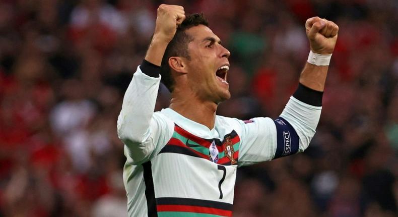 Cristiano Ronaldo now has a record 11 European Championship goals after his brace in Portugal's 3-0 win over Hungary Creator: BERNADETT SZABO