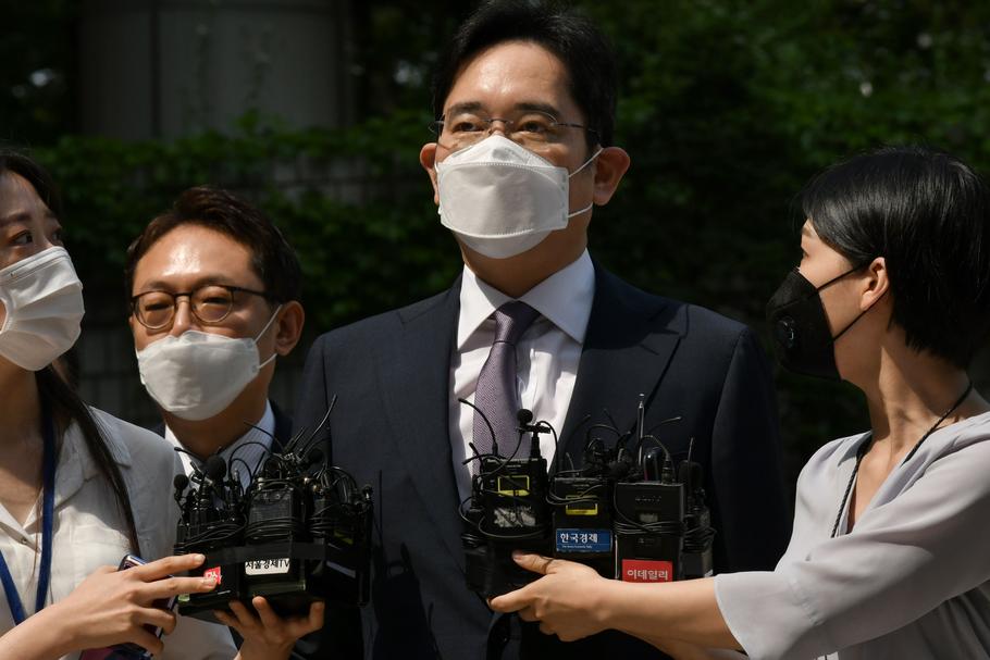 Lee Jae-yong, wiceprezes Samsung Electronics, w dniu swojej rozprawy sądowej, Seul, 8 czerwca 2020 r.