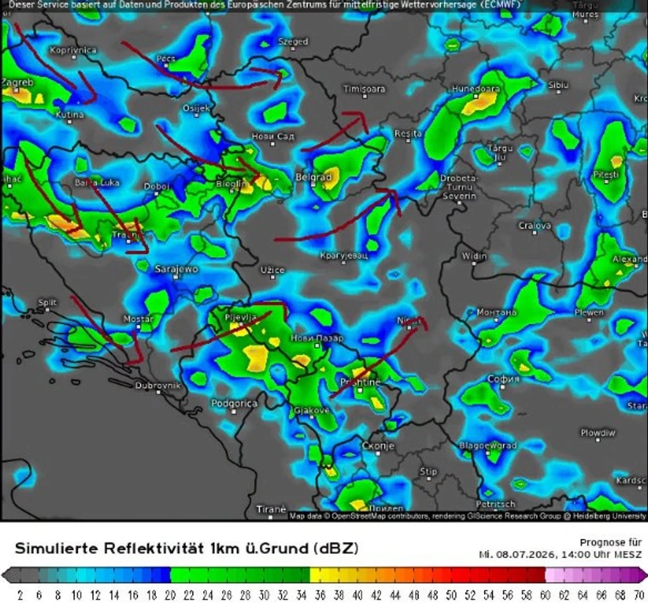 Sredinom sledeće nedelje destabilizacija atmosfere