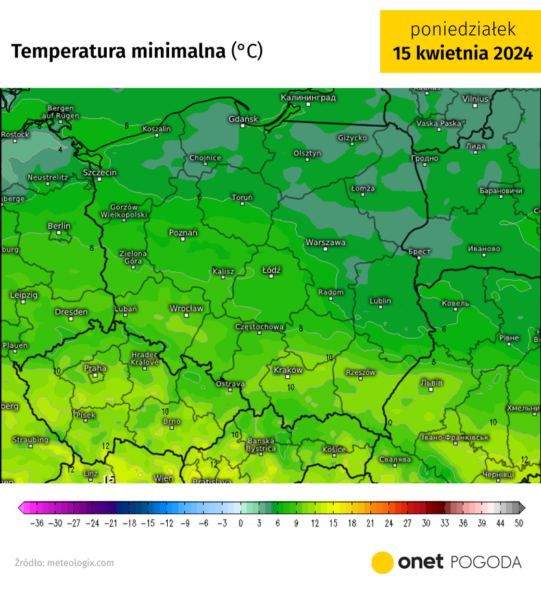 W nocy najcieplej ma być na południu