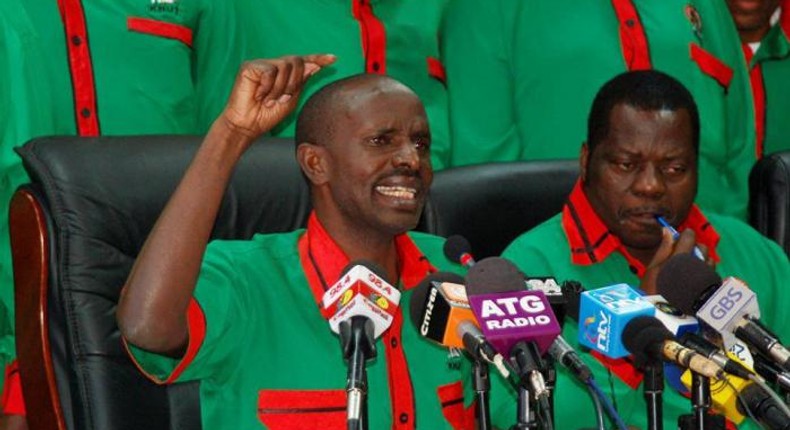 KNUT secretary General Wilson Sossion whom the Government wants to vacate office 