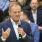 Donald Tusk podczas spotkania z mieszkańcami w Kluczborku