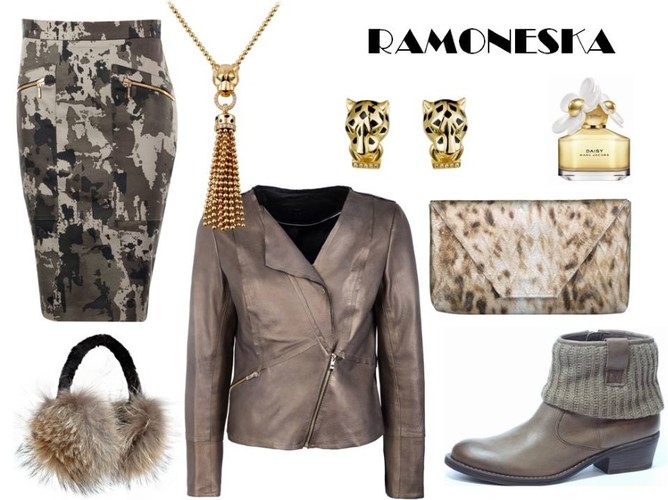 Kurtka - Boca/boca.pl, spódnica - Bialcon/bialcon.pl, torebka - antbag by ania/antbags.pl, nauszniki – Gena/ gena.pl, buty - Caprice/caprice.pl, biżuteria – Cartier/Cartier.com