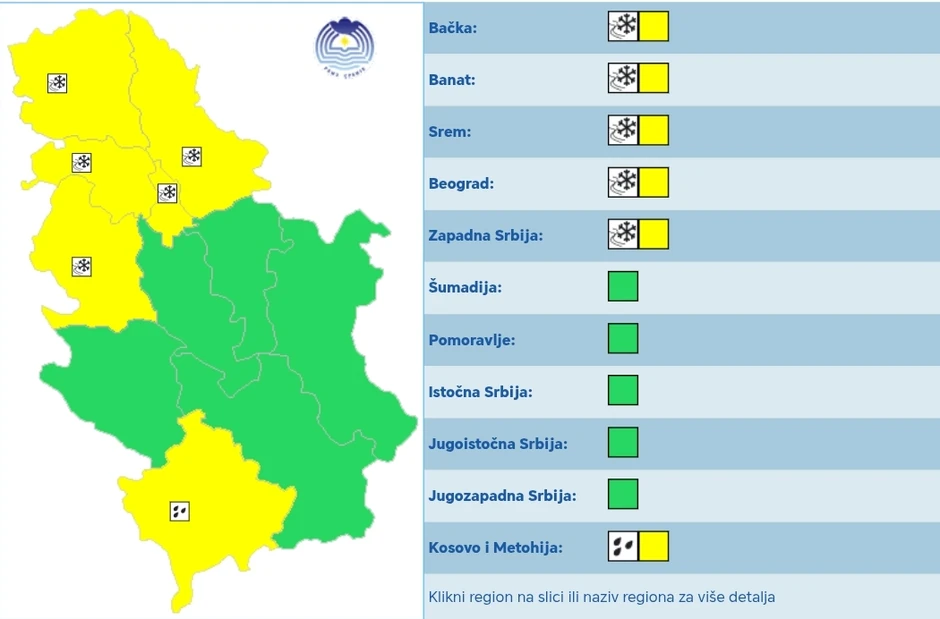Meteoalarm za subotu