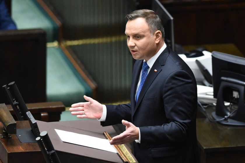 Pierwsze posiedzenie Sejmu. Przemówienie Andrzeja Dudy
