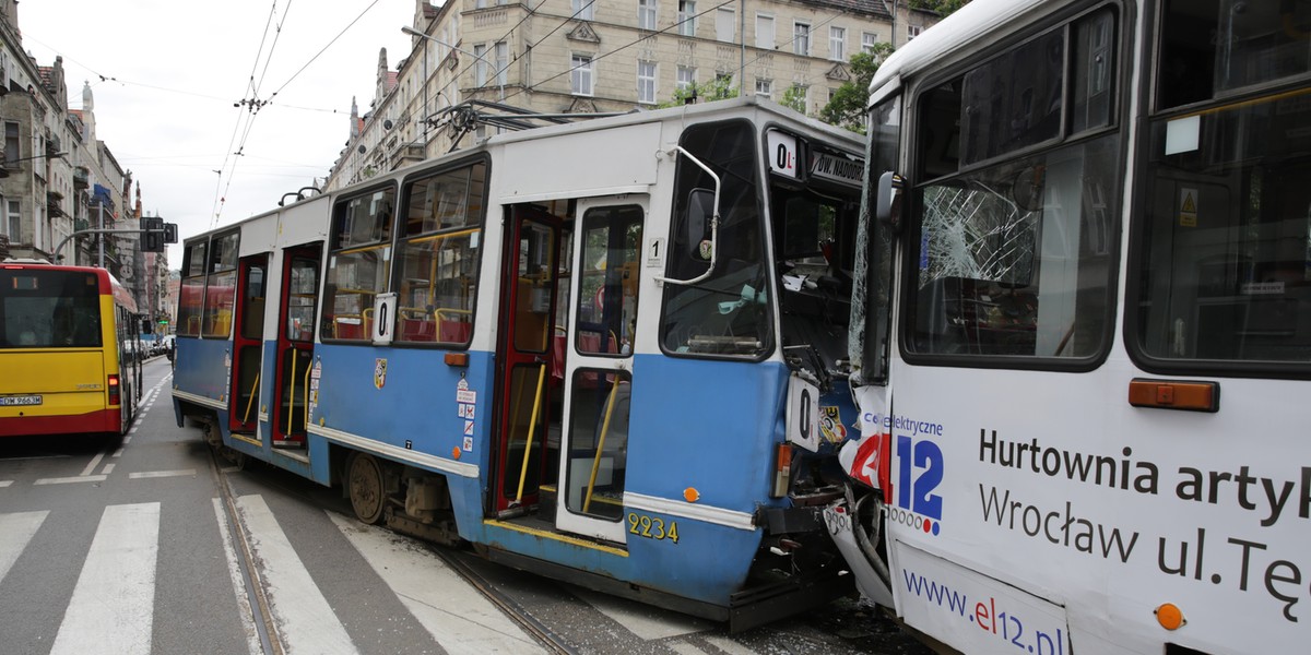 Zderzenie tramwajów we Wrocławiu!