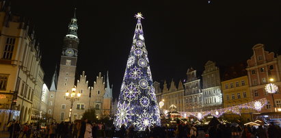 Na wrocławskim Rynku rozbłysła ogromna choinka