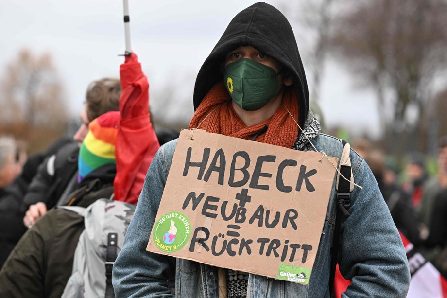  Protestujący w Lützerath wzywa Habecka do dymisji