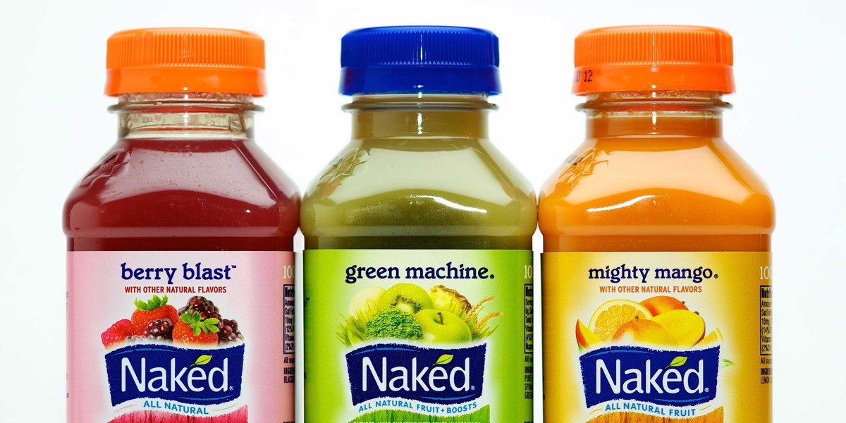 Naked Juice's old, "all-natural" labels.