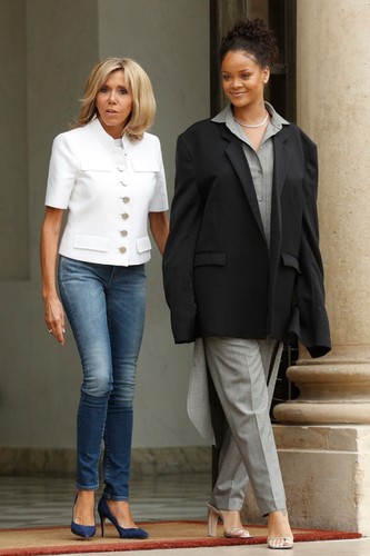 Rihanna i Brigitte Macron