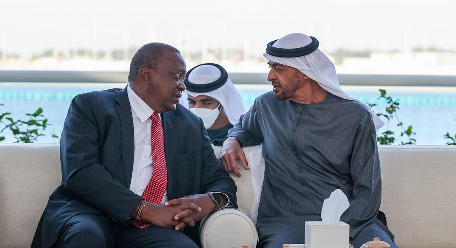 President Uhuru Kenyatta meeting with His Highness Sheikh Mohamed bin Zayed Al Nahyan, the Crown Prince of Abu Dhabi