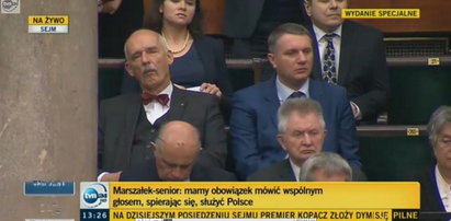 Korwin znowu zasnął w Sejmie