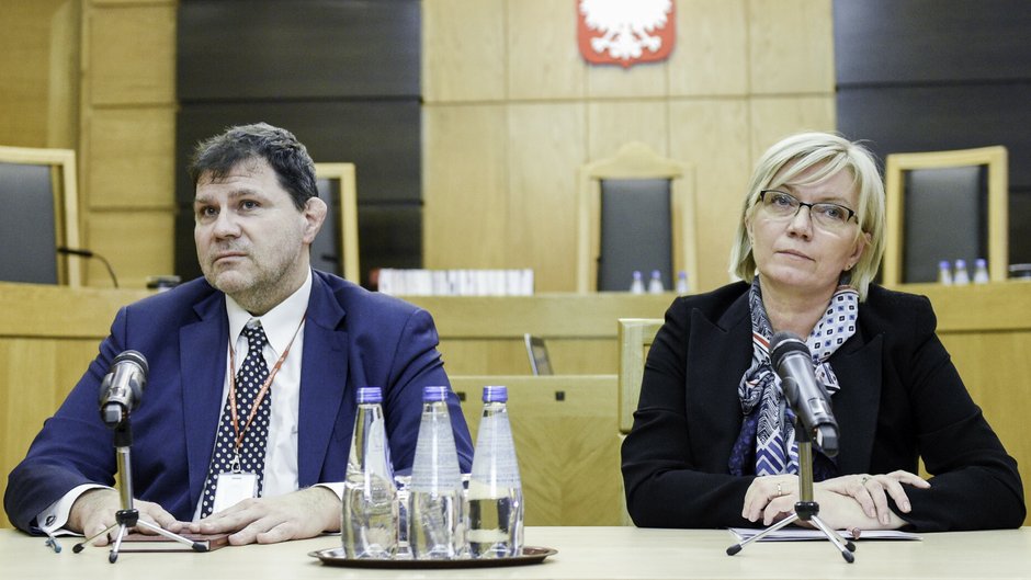 Mariusz Muszyński i Julia Przyłębska, Trybunał Konstytucyjny, Warszawa 16.03.2017.