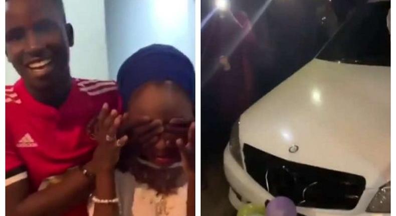 19-yr-old boy, Zubair surprises his 16-yr-old girlfriend with a benz, iWatch and iPhone X Max on her birthday