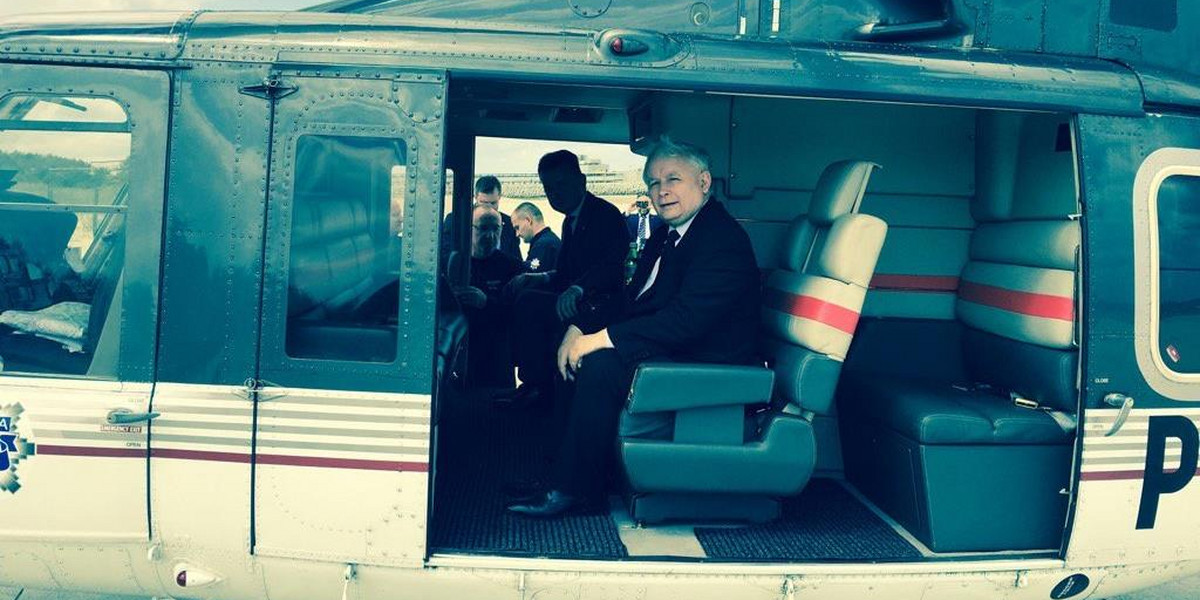 Burza po "urodzinowym" locie prezesa PiS! Poleciał na Wawel helikopterem policji