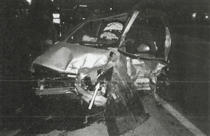 Približan pravac delovanja udarnog impulsa na automobilu 