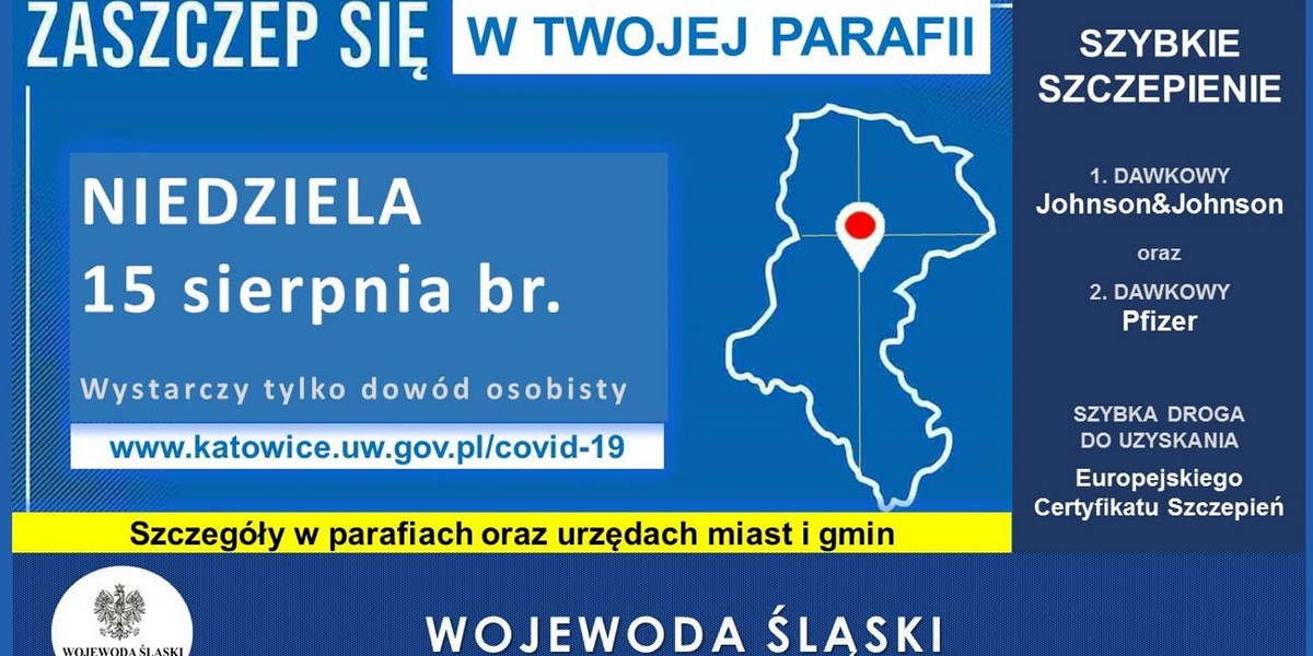 Akcja #Szczepimy się w parafiach na Śląsku.