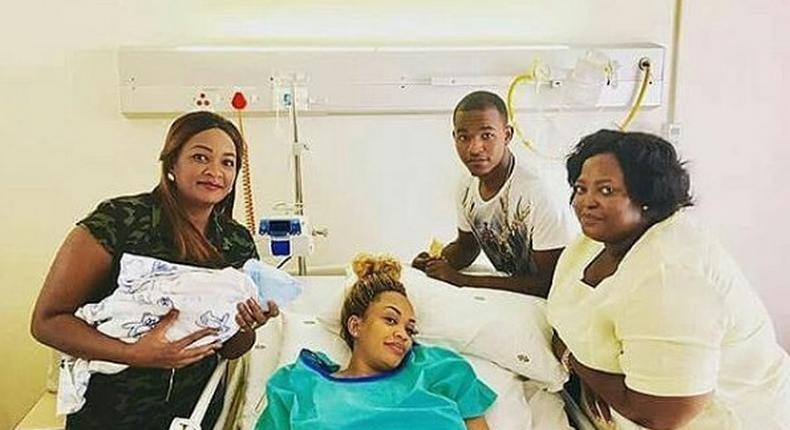 hours after Zari welcomed her last born, Riaz