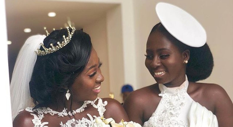 Nana Ama Agyeman and her bridesmaid