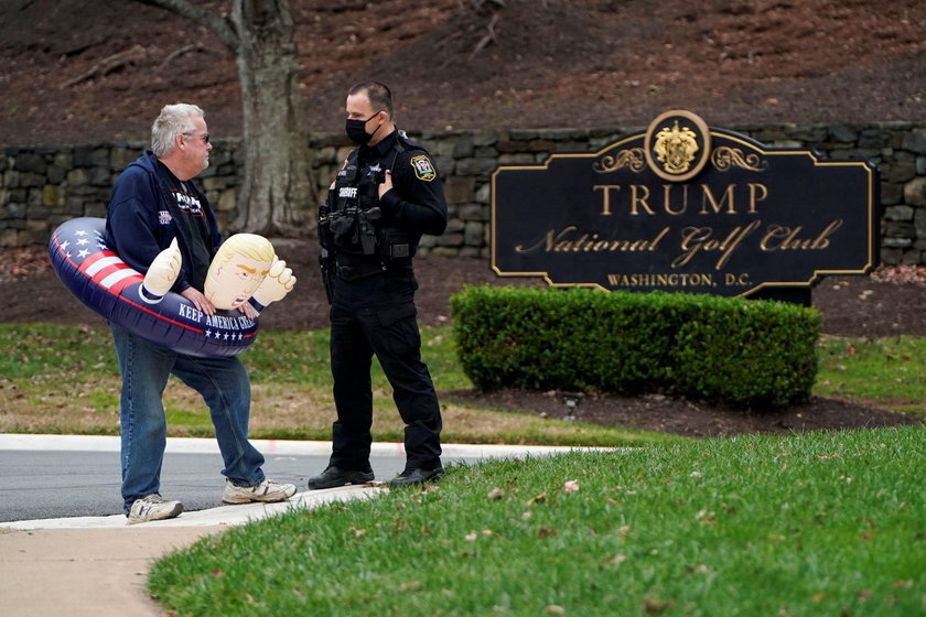 Supporters of U.S. President Donald Trump protest in Salem