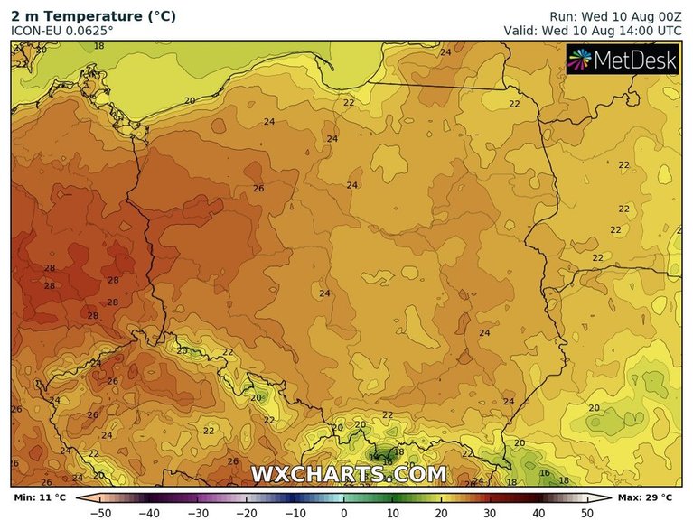 Będzie ciepło, a na zachodzie gorąco