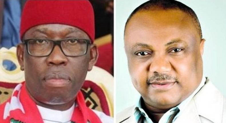 Delta state governor Ifeanyi Okowa and APC governorship candidate Great Ogboru