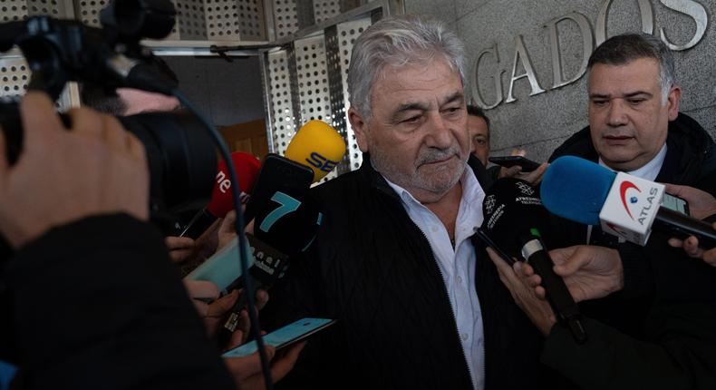 Former drug trafficker Laureano Oubia leaving a Spanish courthouse in 2023.Adrian Irago/Europa Press via Getty Images