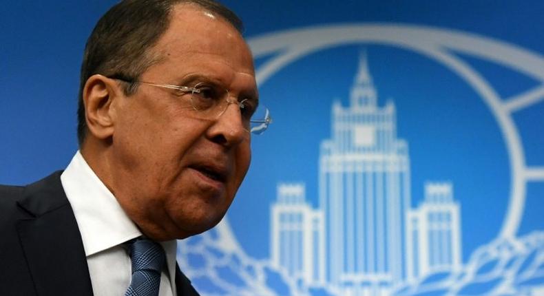 Russian Foreign Minister Sergei Lavrov at his annual press conference on January 17, 2017