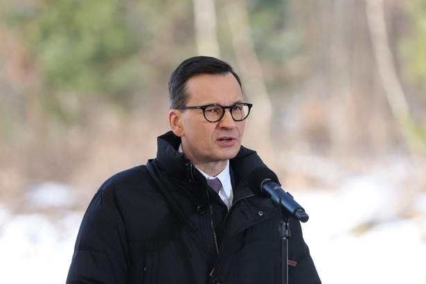 Dobieszowice, 06.02.2023. Premier Mateusz Morawiecki