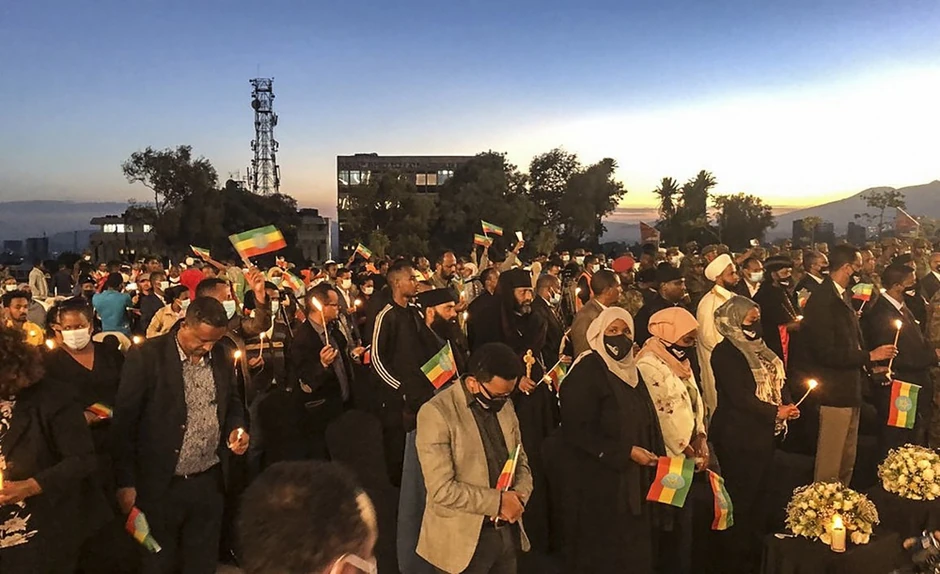 Etiopljani obeležavaju godišnjicu rata u Tigraju u Adis Abebi 3. novembra 2021.