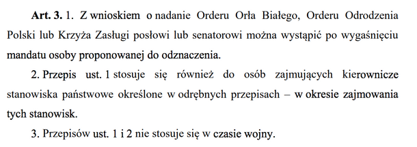 Ustawa z 16 października 1992 r. o orderach i odznaczeniach (screen)