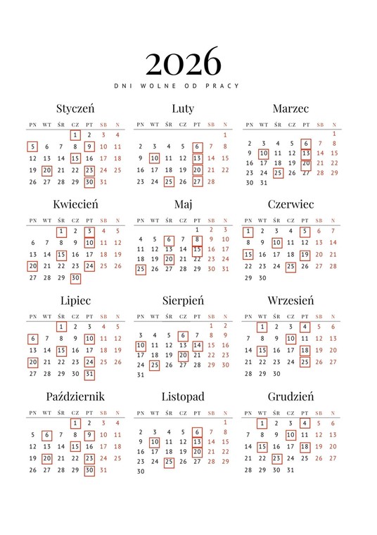 terminy wypłat emerytur z ZUS w 2026 roku