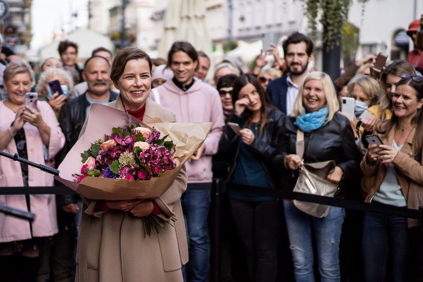 Agata Kulesza ma gwiazdę w Alei Gwiazd na Piotrkowskiej w Łodzi