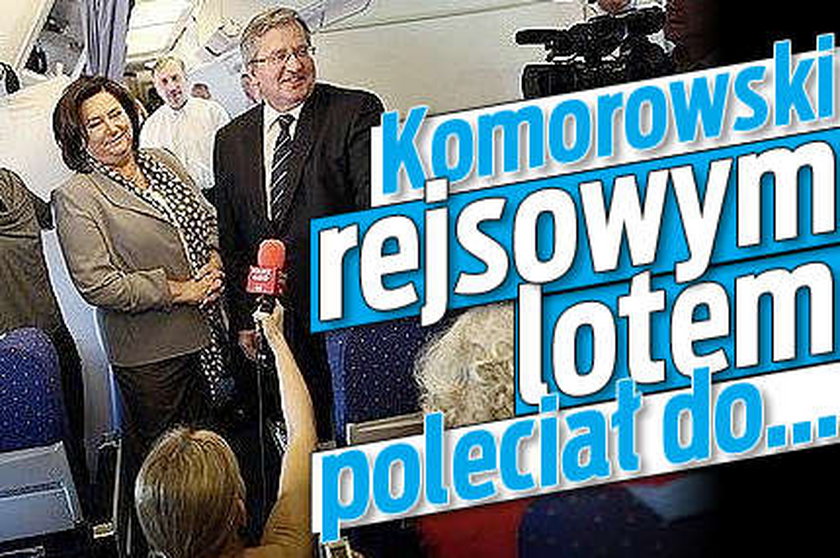 Komorowski na pokładzie rejsowego samolotu poleciał do...