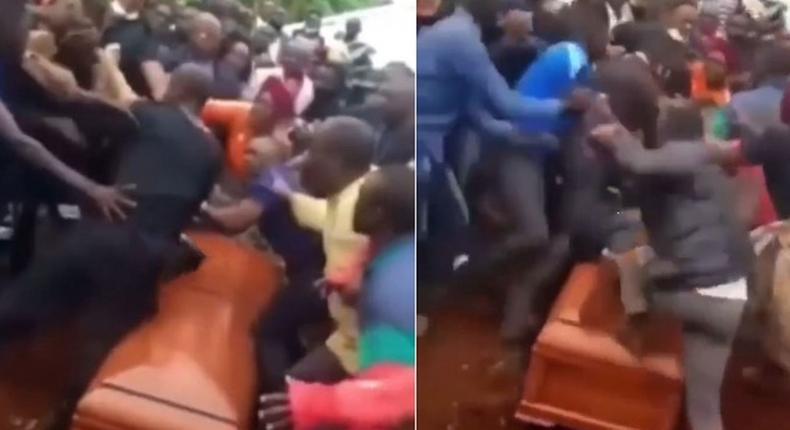 Family members fall into grave as fight breaks out at cemetery over corpse