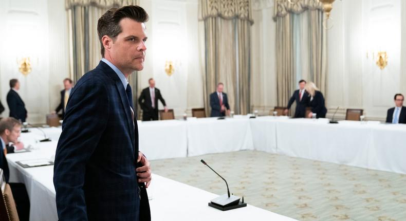 Republican Rep. Matt Gaetz of Florida at the White House on May 8, 2020.