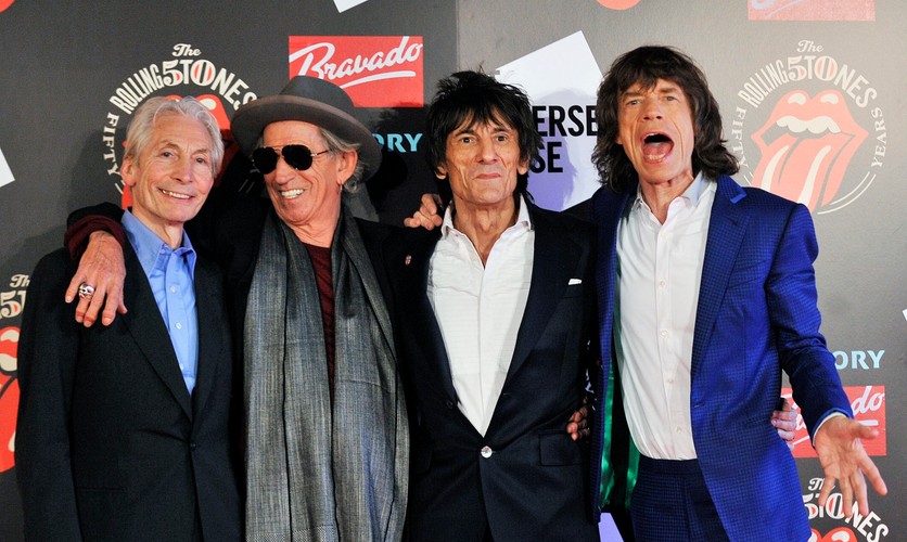 Stonesi na otwarciu wystawy 'Rolling Stones 50'